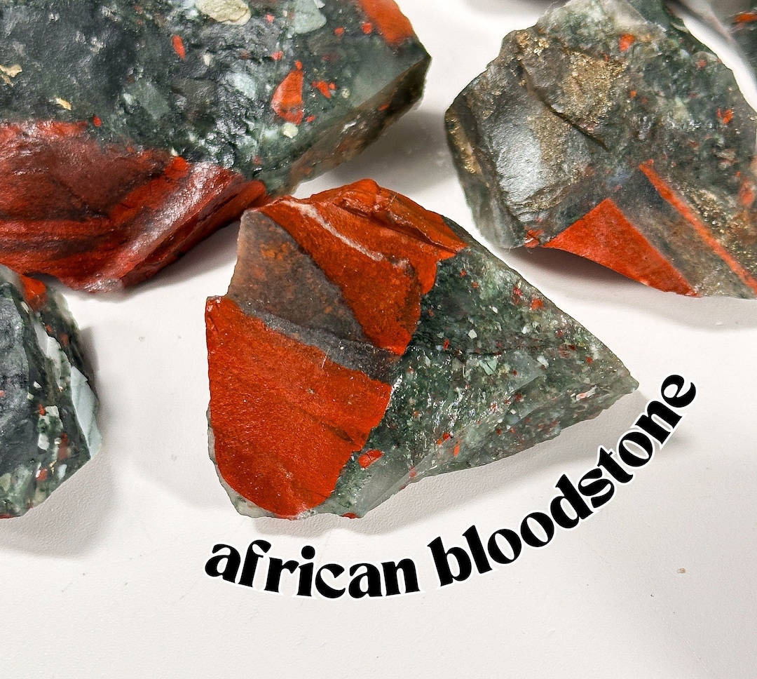 Raw African Bloodstone: Natural Heliotrope Gemstone