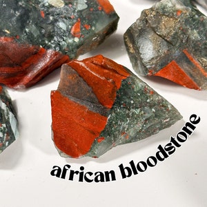 Raw African Bloodstone: Natural Heliotrope Gemstone