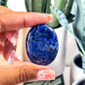 HQ Sodalite Worry Stone, Truth +Communication, Sodalite Thumbstone, Sodalite, Sodalite Worry Stone with Thumb Imprint, Sodalite Crystals