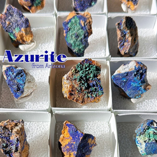 Raw Azurite Specimens from Arizona, Third Eye Stone, Azurite + Malachite Specimens, Azurite,  Azurite Specimens, Raw Azurite