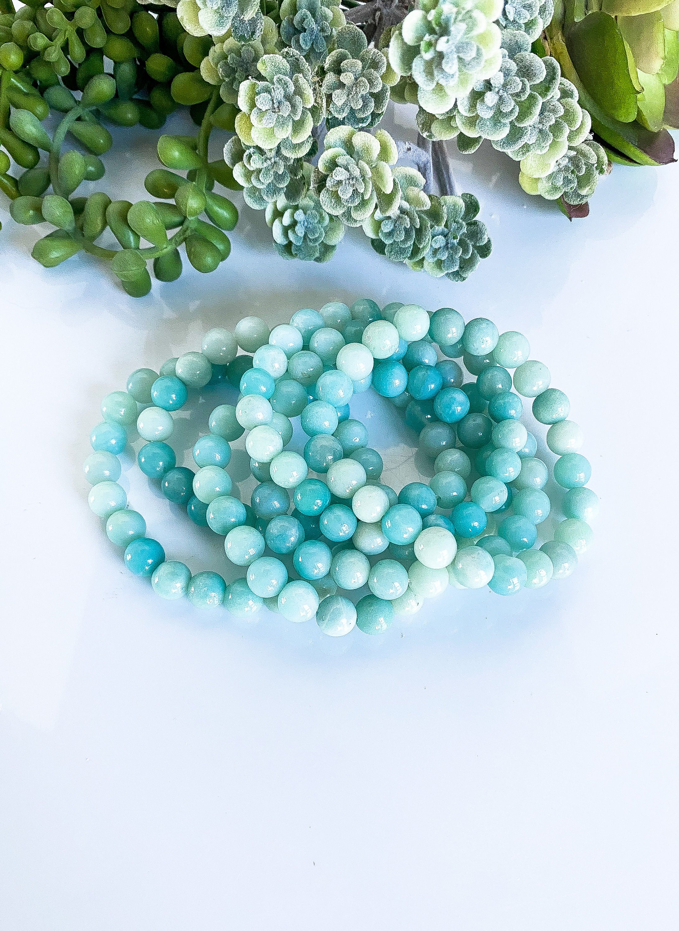 8mm Amazonite Bracelet Beaded Amazonite Bracelet Crystal Bracelet