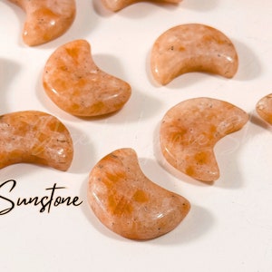 Adorable Sunstone Moons, Confidence + Happiness, Mini Sunstone Moons, Sunstone Crescents, Sunstone, Mini Crystal Moon, Crystal Crescent