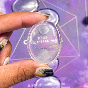 HQ Clear Quartz Worry Stone, Enhance Clarity + Aids concentration, Quartz Worrystone, Clear Quartz, Worry Stones, Clear Quartz Thumbstone,