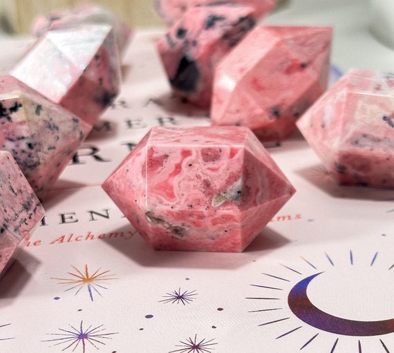 Bubblegum Rhodonite Point: Peruvian Rhodonite Healing Crystal