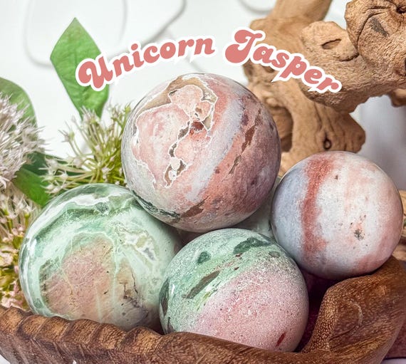 パステルユニコーンジャスパースフィア：感情のバランスをとる石