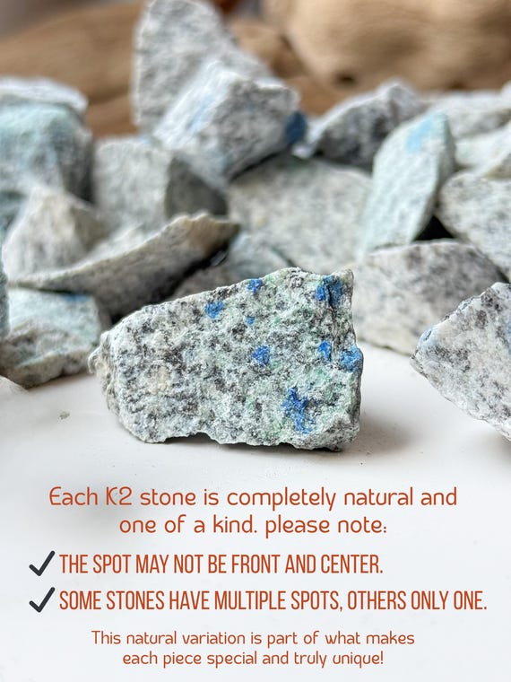Raw K2 Stone: Azurite Granite Crystal for Third Eye Chakra - Etsy