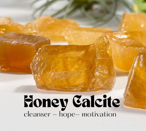 Raw AAA Honey Calcite Crystal: Energy Cleanser Stone - Etsy