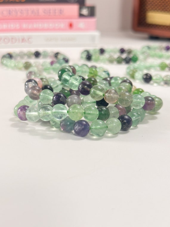 READY] Natural Fluorite 11mm Bracelet Rainbow Color Fluorite Crystal Stone  DIY | Shopee Malaysia