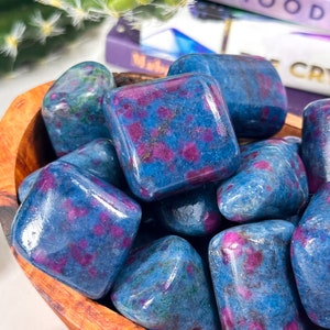 Ruby in Kyanite Tumbles: Balance and Protection Crystals (2-4cm)