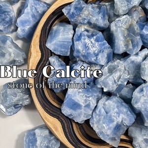 Calcita azul cruda, Calcita + Recuerdo de sueños, Calcita azul de México, Calcita azul de alto grado, Calcita azul áspera, Trozo de calcita azul,