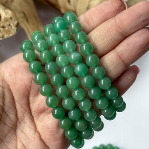 Pulsera de aventurina verde, piedra de la suerte y la prosperidad, sanación del chakra del corazón. imagen 4