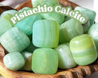 Trommelsteen pistachecalciet: groen kristal voor energie en balans