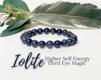 Iolite Bracelet – Higher Self, Intuition & Inner Vision, Cordierite Water Sapphire