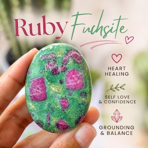 Ruby Fuchsite Palm Stones l Glows Under UV