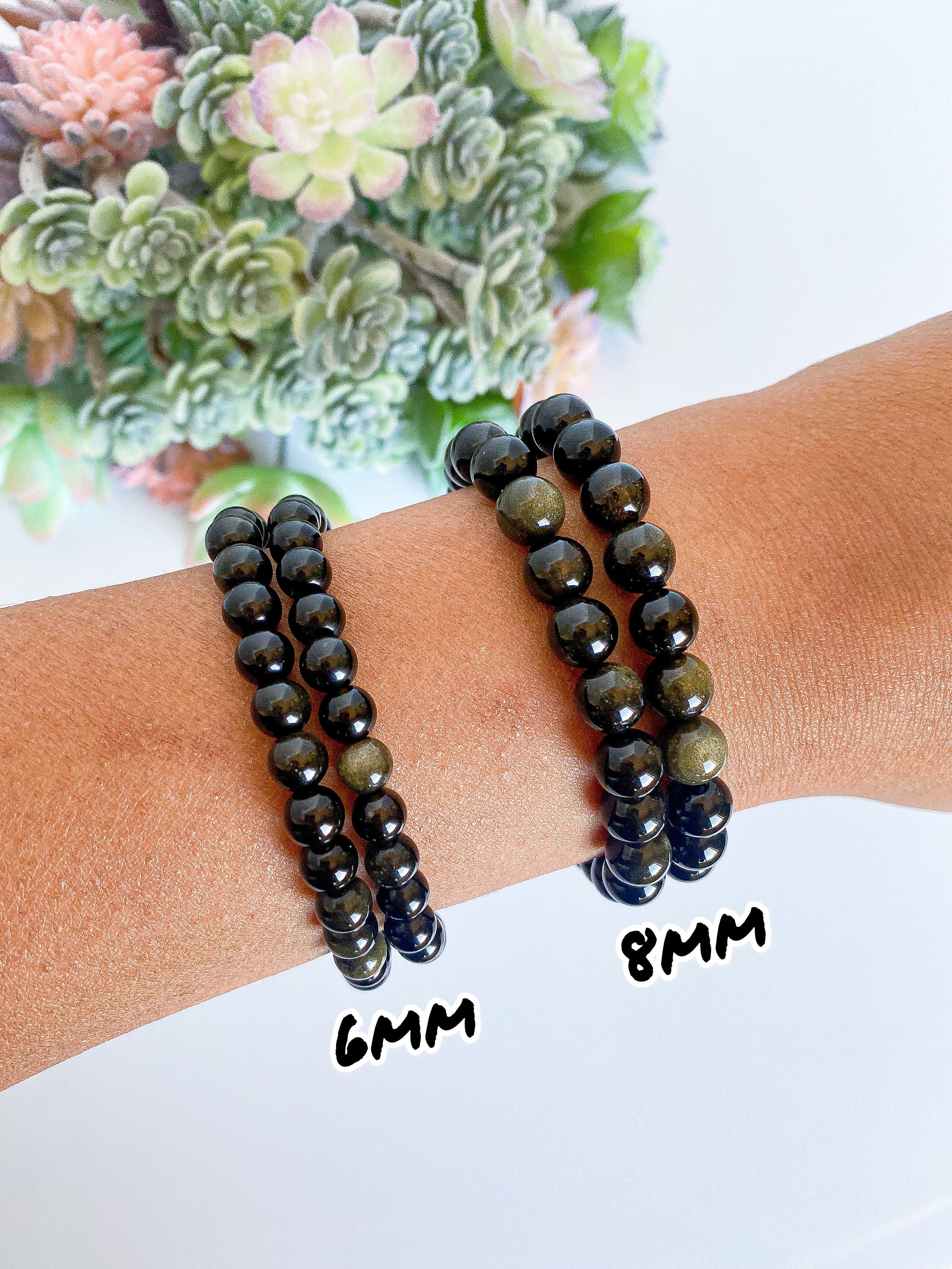 Golden Obsidian Bracelet Gold Sheen Obsidian Bracelet. Etsy