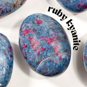 Ruby in Kyanite Palm Stone: UV Reactive Crystal