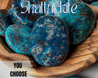Shattuckite Palm Stone: Natural Namibia Crystal with Chrysocolla