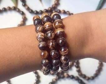 チョコレートカルサイトブレスレット：グラウンディングルートチャクラ