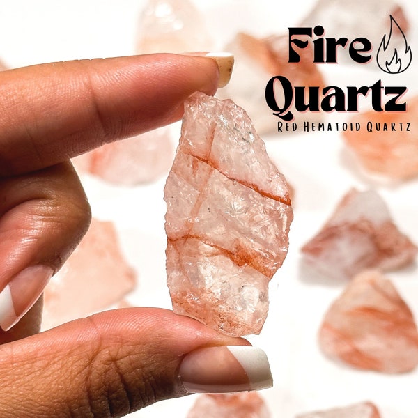 HQ Raw Fire Quartz, Balance + Energize, Raw Fire Quartz, Root & Sacral  Raw Red Hematoid Quartz, Rough Fire Quartz, Hematoid Quartz,