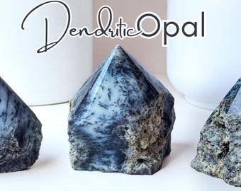 Dendritic Opal: Polished Healing Crystal for Intuition & Clarity