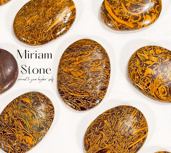 Miriam Stone Thumb Worry Stone, Higher Self + Grounding, Calligraphy Jasper