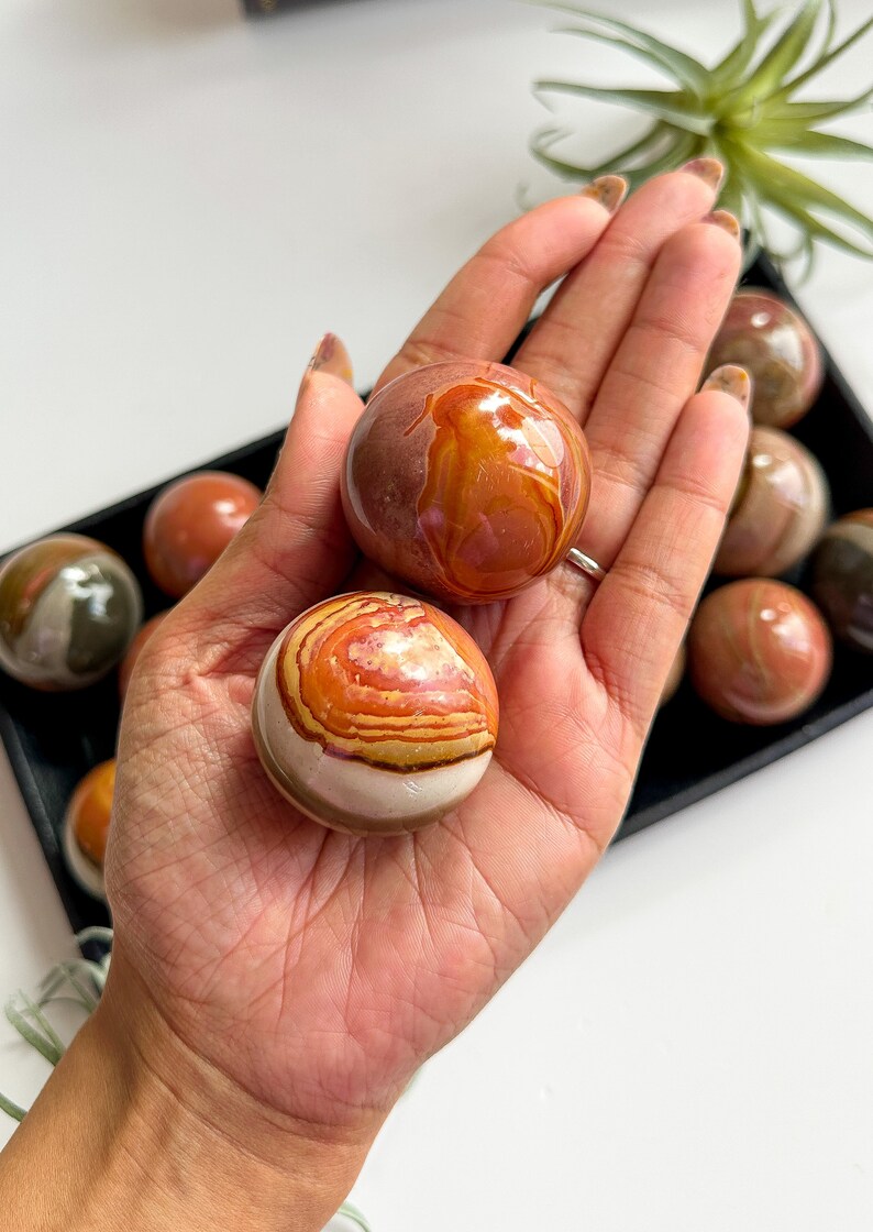 Polychrome Jasper Sphere, feel Inspired & Alive Stone, Desert Jasper