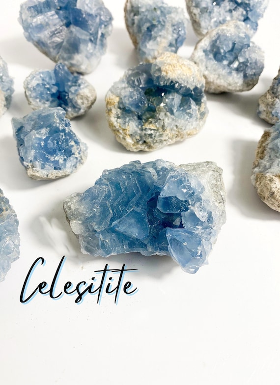 Blue Celestite Cluster, Pick Your Size, Crystals for Dream