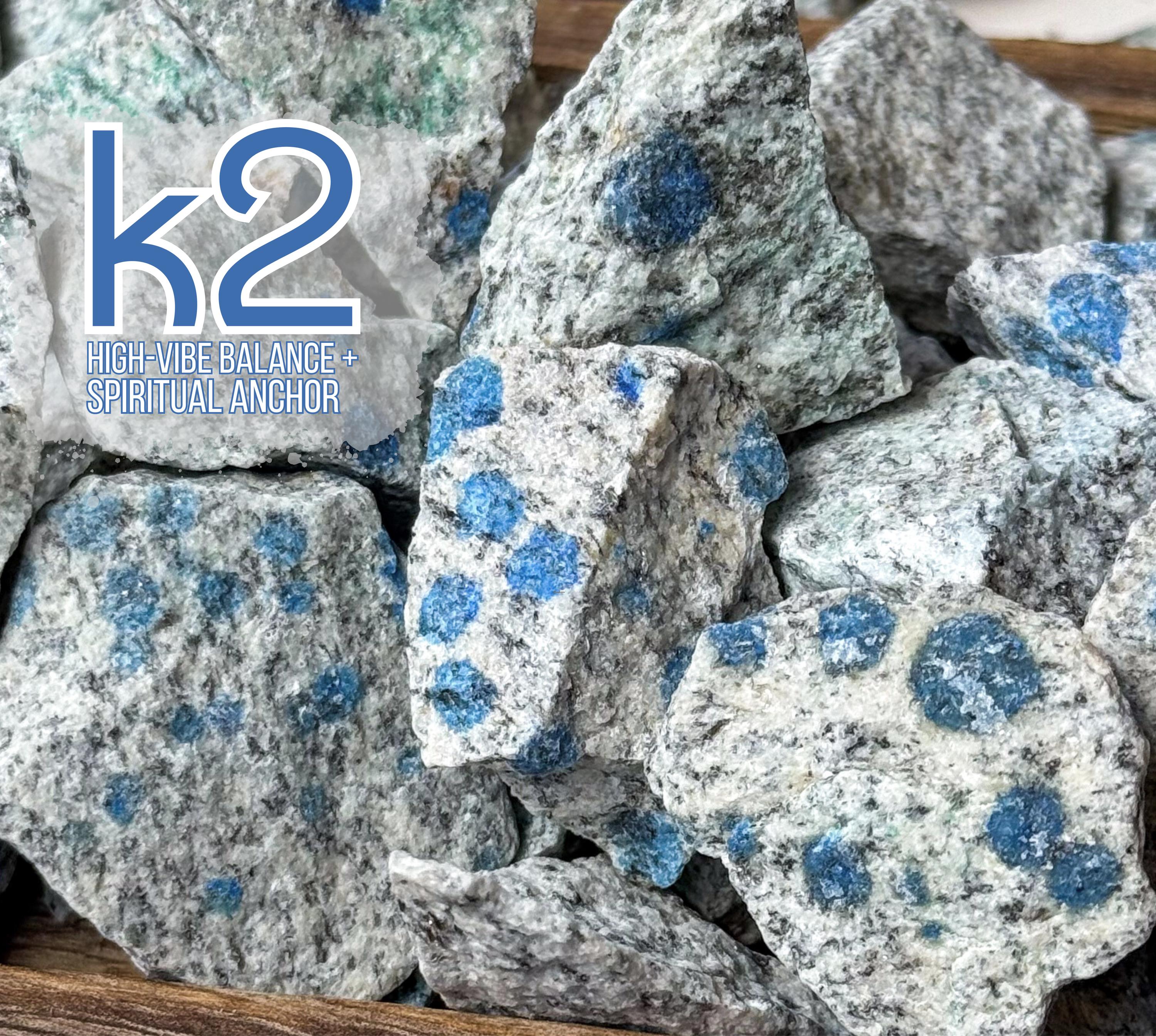 Raw K2 Stone: Azurite Granite Crystal for Third Eye Chakra - Etsy
