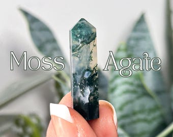 Mini Moss Agate Tower, Moss Agate Towers, Moss Agate Points, Moss Agate, Mocha Stone, Mini Moss Agate Points