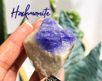 Raw Purple Hackmanite Specimens, Change + Transmutation, UV Reactive Crystal, Hackmanite, Rough Hackmanite, Hackmanite, Raw Crystal