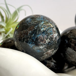 XL Arfvedsonite Sphere: Stone of Manifestation (55-65mm)