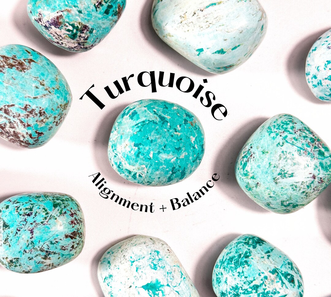 Peruvian Turquoise &amp; Chrysocolla Tumbles, Luck + Alignment, Tumbled ...