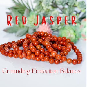 GOLD RED JASPER BRACELET │ Mens Beaded Bracelet │Red Jasper
