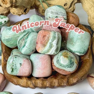 Watercolor Pastel Unicorn Jasper Tumbles, Newly Discovered Unicorn Jasper, Tumbled Unicorn Jasper, Pastel Unicorn Stone, Unicorn Jasper