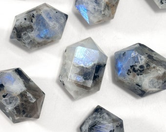 Rainbow Moonstone Double Point Wand: Intuition + Moon Magic