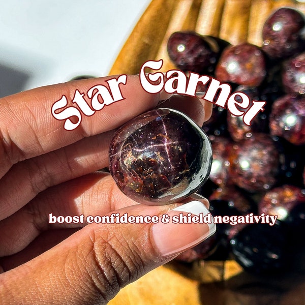 UBER HIgh-Grade Star Garnet Tumbles, Tumbled Gemmy Garnet, Garnet, Star Garnet Tumbled Stones, High-Grade Garnet, Polished Star Garnet,