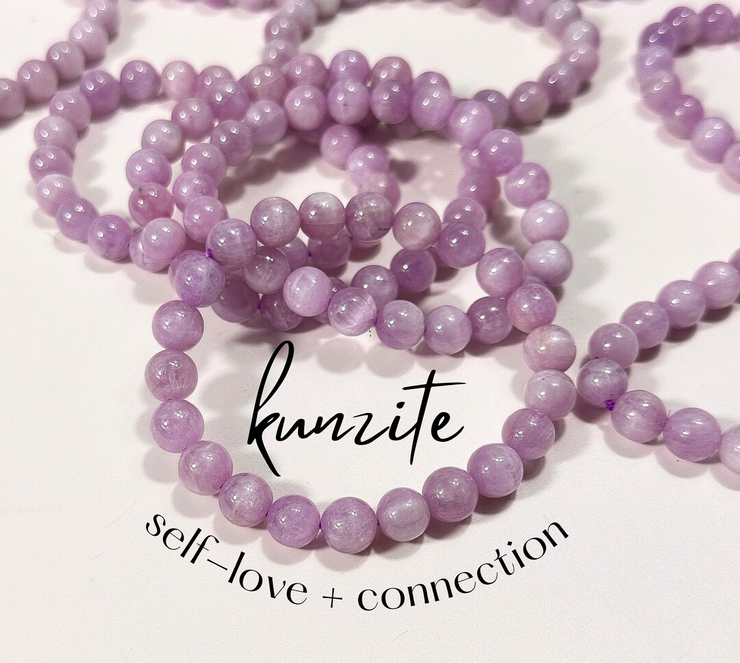AAA Kunzite Bracelet, Selflove Connection, 8mm Kunzite Bracelets, Hand