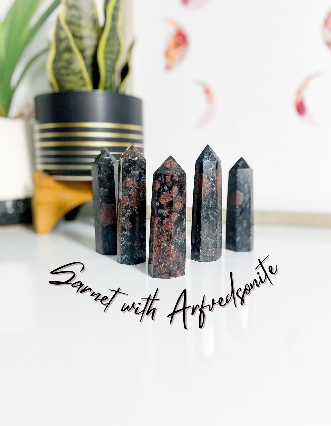 With Arfvedsonite Points, Stone of Manifestation & Willpower