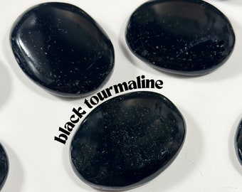 Black Tourmaline Worry Stones, Absorb Negative Energy, Black Tourmaline Thumb Stones, Tourmaline Worry Stones, Black Tourmaline