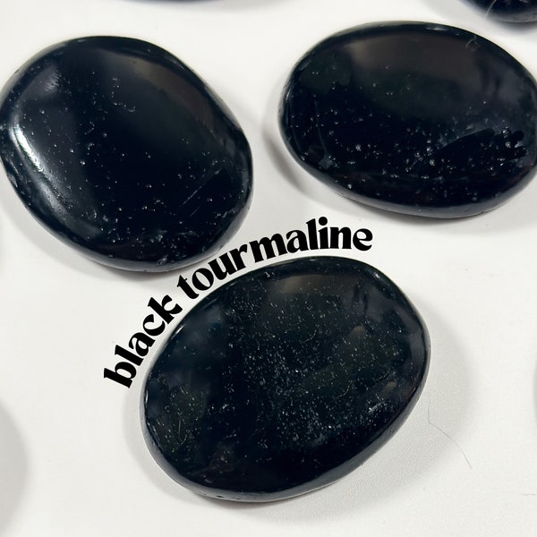 Black Tourmaline Worry Stones, Absorb Negative Energy, Black Tourmaline Thumb Stones, Tourmaline Worry Stones, Black Tourmaline