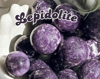 Calming Lepidolite Sphere  | Natural Lithium-Rich Crystal for Calm, Balance & Emotional Healing | Restful Sleep | Lepidolite Crystal Ball