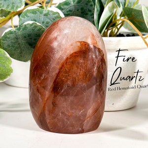 HQ Fire Quartz Free Form, Balance + Energize, Fire Quartz Boulder, Root & Sacral Chakra, Red Hematoid Quartz, Fire Quartz, Hematoid Quartz,