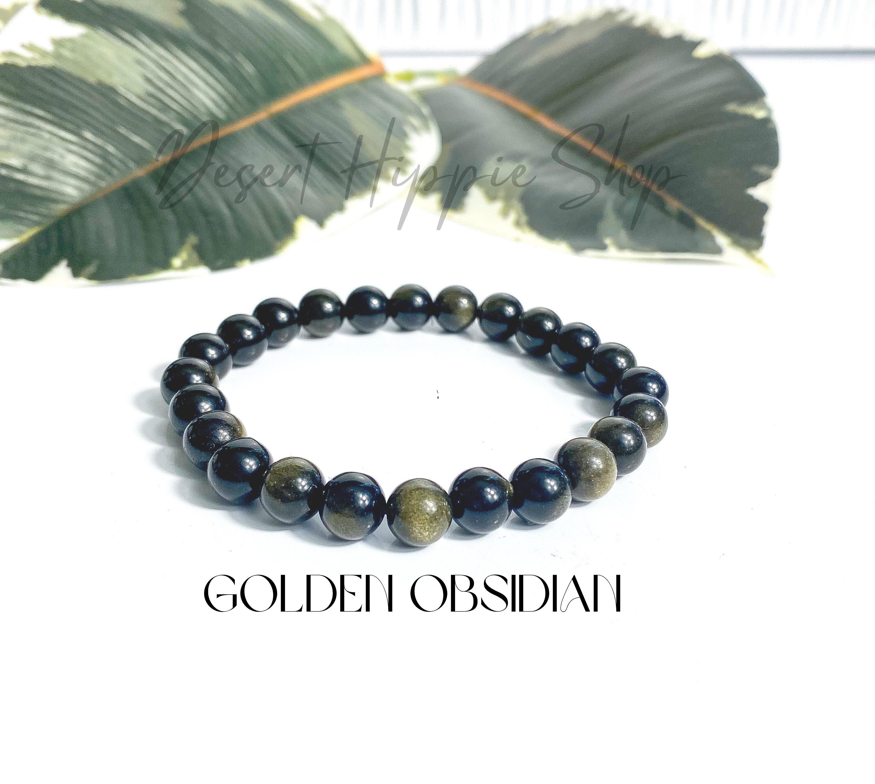 Gold obsidian bracelet discount