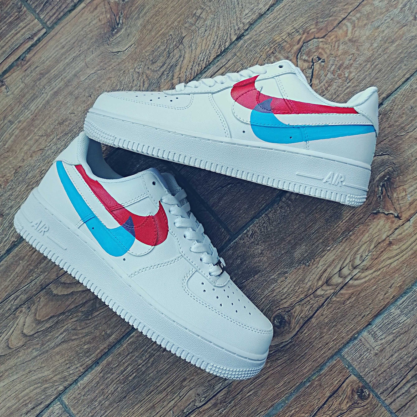 Nike Releases an Air Force 1 with Blue and Red Swooshes - Grailify