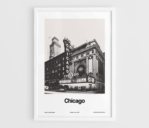 Chicago IL Print, Chicago Poster, Chicago photography Illinois, Chicago skyline, Chicago Wall Art Minimalist Custom City Art Print Poster