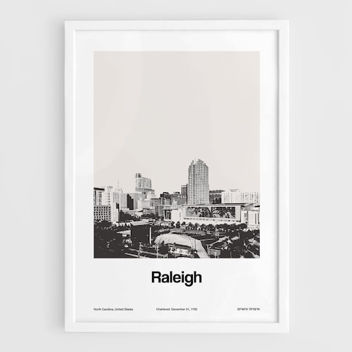 Raleigh Art Print Raleigh NC City Skyline Poster Raleigh - Etsy