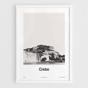 Crete Greece Print, Crete Greek islands Poster, Κρήτη, Kríti, Krḗtē, Greek, Crete Island Greece Travel Wall Art Minimalist Custom City Print