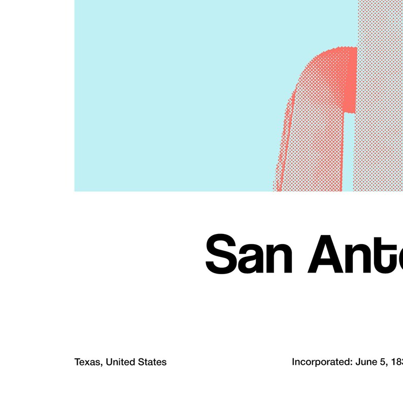 San Antonio Poster, La Antorcha de la Amistad San Antonio Texas The Torch of Friendship Wall Art Minimalist Custom City Print by Artica image 4