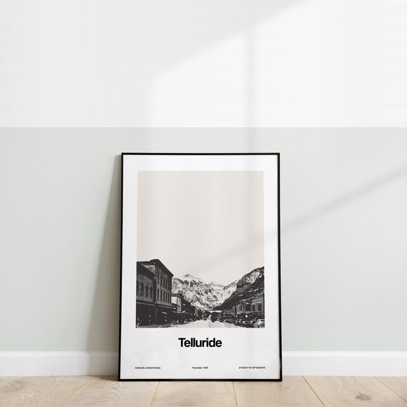 Telluride Colorado, Telluride CO, Telluride Poster, Telluride Downtown ...