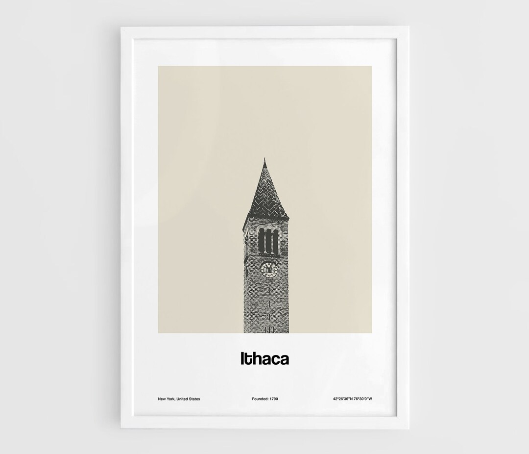 Ithaca Poster, Ithaca NY Print, Ithaca Graduation Gift, Ithaca Black White Photo, Ithaca Decor